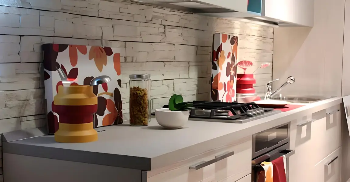 Фартук на кухне из искусственного камня Кухонный фартук из искусственного камня.