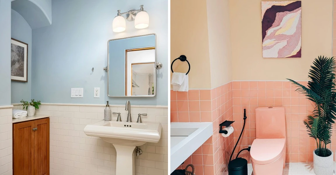 Интерьеры с отделкой краской и плиткой