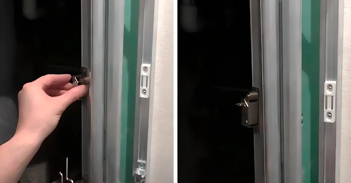 Заблокируйте замок Вставьте скобу в замок